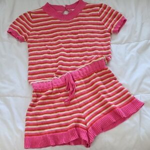 Striped Pink and Yellow Jumpsuit
